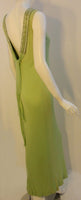 HELEN ROSE 1960s Green Silk Jersey Gown, Beaded Neckline