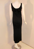 CEIL CHAPMAN 1950s Vintage Black Empire Waist Gown Size 8