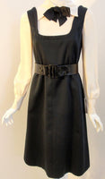 GEOFFREY BEENE 1960s Boutique Black & Cream Satin Dolly Dress