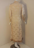 JAMES GALANOS 1970s Cream Silk Cocktail Dress with Angel Print
