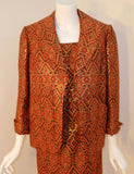 PAULINE TRIGERE 1960s 2 pc Orange Dress with Jacket