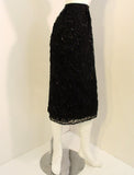 GIORGIO SANT'ANGELO 1980s Black Beaded and Embroidered Skirt