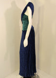 MARY MCFADDEN 1980s Blue and Teal One Shoulder Gown