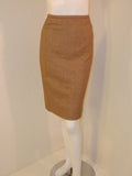 RENA LANGE 1990s 2 pc Tan Skirt Suit with Poodle Print Lining