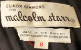 MALCOLM STARR Black Velvet Gown with Rhinestones Collar