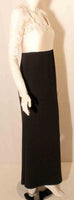 BADGLEY MISCHKA 1990s Black and White Long Sleeve Gown