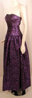 JAN VANVELDEN 2 pc Purple and Black Strapless Gown & Jacket