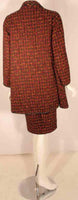 BONNIE CASHIN 1960s 2 pc Red Wool Tweed Coat and Skirt Set