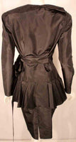 ADOLFO 1980s Black Silk Wrap Dress