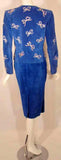 YVES SAINT LAURENT 2 pc Blue Suede and Rhinestone Skirt Set