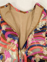 JAMES GALANOS 1960s for Amelia Grey Lurex Brocade Satin Dress