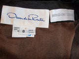 OSCAR DE LA RENTA 2003 Black Organza Ruffle Skirt & Wrap Top