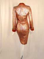 GIVENCHY Couture Copper Suit with Velvet Trim Size 4