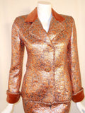 GIVENCHY Couture Copper Suit with Velvet Trim Size 4