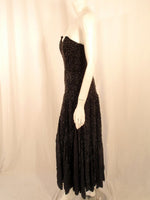 EAVIS & BROWN Black Hand Beaded Strapless Evening Gown
