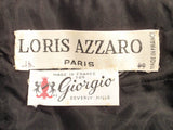 LORIS AZZARO 1980s Black Taffeta & Lace Gown