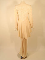 ANTONY PRICE 2 pc Cream Gown and Fitted Jacket with Lace Details