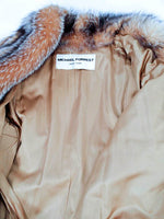 MICHAEL FORREST Honey Brown Crystal, Fox Fur Coat Collar