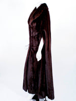 MICHAEL FORREST Dark Brown Ranch Mink Long Cape with Collar