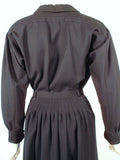 GEOFFREY BEENE  2 pc Navy Blue Pintuck Seam Detail Blouse & Skirt