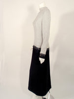PAULINE TRIGERE Black and Silver Evening Gown