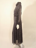ANDRE LAUG Polka Dot Sequin Chiffon Gown, Scarf Size 4