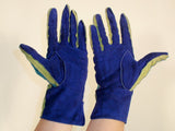 YVES SAINT LAURENT 1980s  Blue Green Suede Gloves