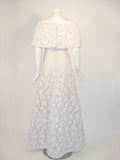 ARNOLD SCAASI White Floral Wedding Gown with Sequins Size 6