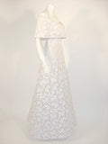 ARNOLD SCAASI White Floral Wedding Gown with Sequins Size 6