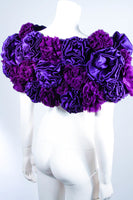 ELIZABETH MASON COUTURE Purple Silk "Rose" Wrap
