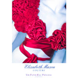 ELIZABETH MASON COUTURE Red Silk "Deconstructed Rose" Wrap