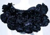 ELIZABETH MASON COUTURE Black Silk "Deconstructed Rose" Wrap