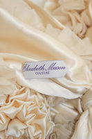 ELIZABETH MASON COUTURE Made to Order Silk Ivory "Rose" Wrap