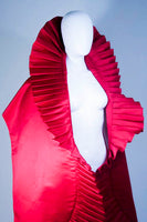 ELIZABETH MASON COUTURE PLEATS ME Red Silk Pleated Wrap