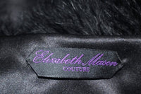 ELIZABETH MASON COUTURE Black Silk Marabou Caplet with Tassels