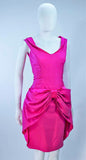 ELIZABETH MASON COUTURE Pink Magenta Bow Cocktail Dress