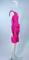 ELIZABETH MASON COUTURE Pink Magenta Bow Cocktail Dress
