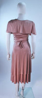 ELIZABETH MASON COUTURE Blush Silk Jersey Ruffled Cocktail Dress
