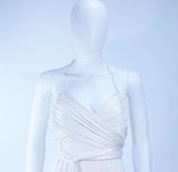 ELIZABETH MASON COUTURE White Silk Jersey Draped Gown