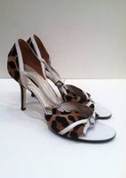 DOLCE & GABBANA Open Toe Leopard Print Heels Size 9