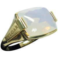 BVLGARI 18 Karat Yellow Gold and Opal Ring Size 8 1/2