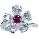 GRAFF Ruby Ring 18 Karat White Gold 2.60 Carat Diamond