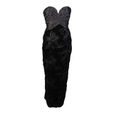 VICKY TIEL Black Gathered Gown with Velvet Skirt Size Small