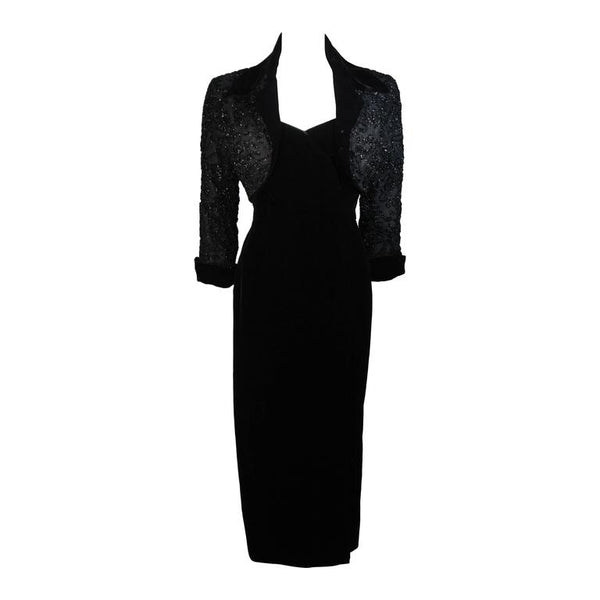 HOWARD GREER 2 pc Velvet Gown, Beaded Bolero Size Small The Paper Bag Princess HOWARD GREER 2 pc Velvet Gown, Beaded Bolero Size Small The Paper Bag Princess