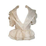 PAUL LOUIS ORRIER Ruffled Ivory Jacket with Structured Hem Size 40