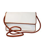 Bottega Veneta White Crossbody w/ Tan Accent and Strap