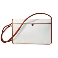 Bottega Veneta White Crossbody w/ Tan Accent and Strap