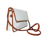 Bottega Veneta White Crossbody w/ Tan Accent and Strap