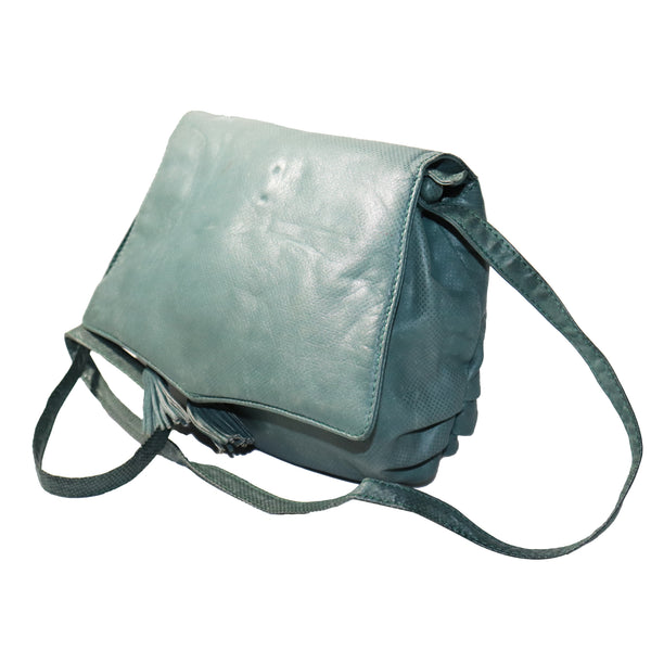 Bottega Veneta Green Crossbody Shoulder Bag w/ Tassles