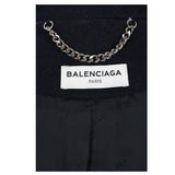 BALENCIAGA Navy Sailor Peacoat with Yellow Rope Trim